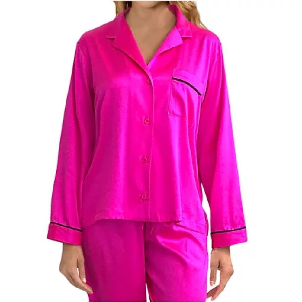 Generation Love Nikki Pajama Top Pink & Black Sleepwear PJ Womenā XS Barbiecore